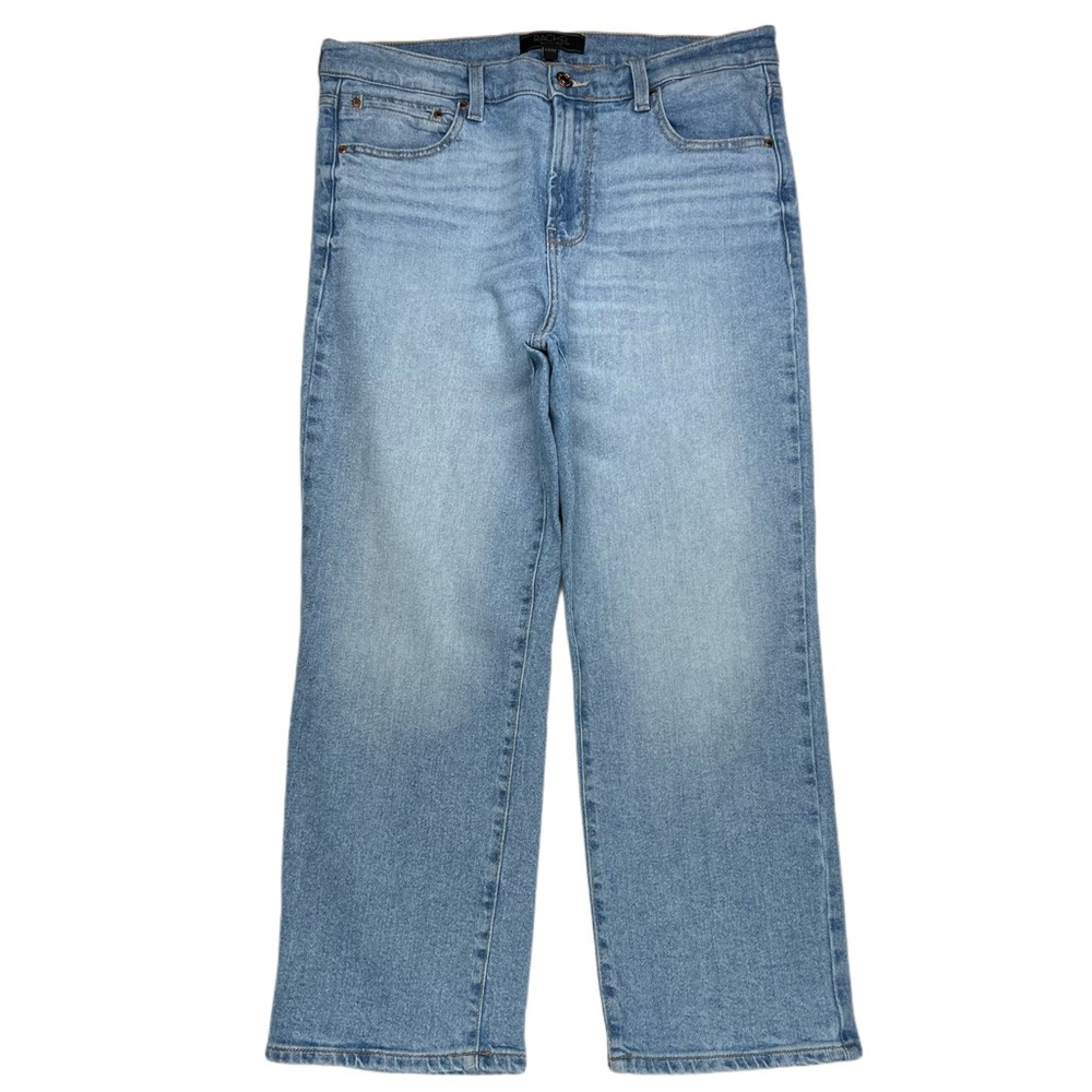 {RACHEL Rachel Roy} High Rise Waist Crop Wide Straight Leg Stretch Denim Jeans